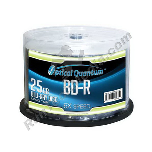 Optical Quantum OQBDRDL06LT-10 Paquet de 10, Logo de disque vierge Blu-ray  BD-R DL 6X de 50 Go, haut 